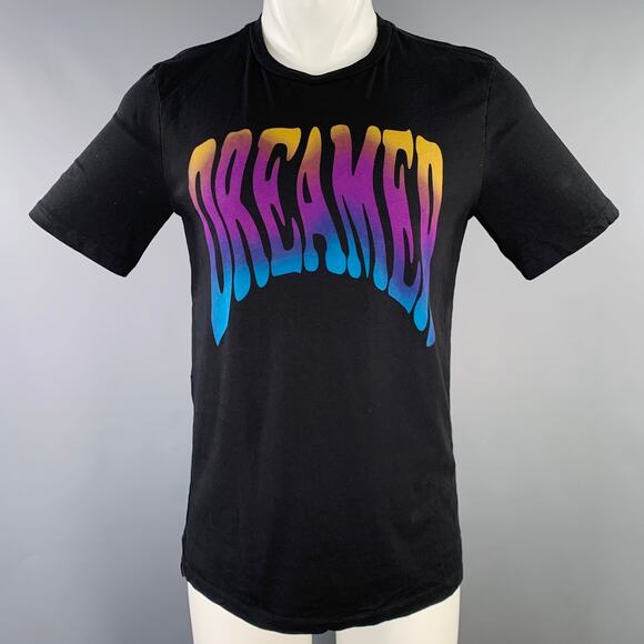 PAUL SMITH Size S Black Purple Print Cotton Short Sleeve T-shirt - Picture 1 of 9